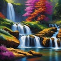 Waterfall with attractive nature