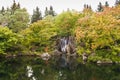 Waterfall in autumn colors