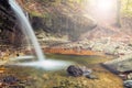 Waterfall. Autumn. Forest. Water. Stone. Sunny Royalty Free Stock Photo