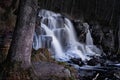 Waterfall in the forest. 50 meter high. Royalty Free Stock Photo