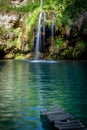 Waterfall and a beautiful lagoon lake for relaxing in the summer