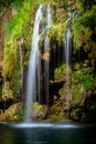 Waterfall and a beautiful lagoon lake for relaxing in the summer