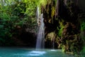 Waterfall and a beautiful lagoon lake for relaxing in the summer