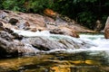Waterfall beautiful and stone in South Thailand Royalty Free Stock Photo