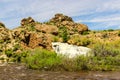 Waterfall Below Tarryall Reservoir Dam in Colorado Royalty Free Stock Photo