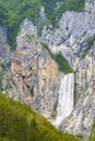 Waterfall Boka near Soca river in Slovenia Royalty Free Stock Photo