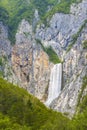 Waterfall Boka near Soca river in Slovenia Royalty Free Stock Photo