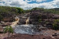 Waterfall in the brazilian cerrado brazilian savannah in the region of Chapada Diamantina National Park, Bahia, Brazil.