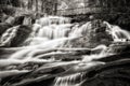 Waterfall and Bridge - Black and White Royalty Free Stock Photo