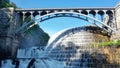 Waterfall bridge park dam Royalty Free Stock Photo