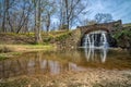 Waterfall Bridge at Reynolda Gardens Royalty Free Stock Photo