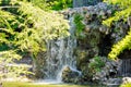 Waterfall in Buen Retiro park, Madrid, Spain Royalty Free Stock Photo