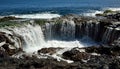 Waterfall in Bufadero La garita, Canary islands, photo series Royalty Free Stock Photo