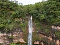 waterfall Cachoeira do Socorro natural tourist spot in Cassilandia Royalty Free Stock Photo