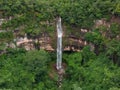 waterfall Cachoeira do Socorro natural tourist spot in Cassilandia Royalty Free Stock Photo