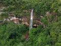 waterfall Cachoeira do Socorro natural tourist spot in Cassilandia Royalty Free Stock Photo