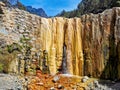 Waterfall calles `Cascada de Colores` on the island of La Palma, Canaries, Spain