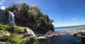 Waterfall in the Canaima Lagoon, Venezuela Royalty Free Stock Photo