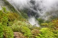 Waterfall of canyon Trou de Fer at island La Reunion Royalty Free Stock Photo