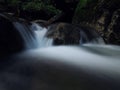 Waterfall at the carpatian mountains green forest