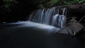 Waterfall at the carpatian mountains green forest