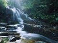 Waterfall at the carpatian mountains green forest