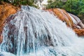 Waterfall cascade of Agua Azul in Chiapas, Mexico, Yucatan peninsula Royalty Free Stock Photo