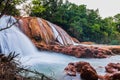 Waterfall cascade of Agua Azul in Chiapas, Mexico, Yucatan peninsula Royalty Free Stock Photo