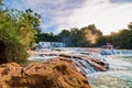 Waterfall cascade of Agua Azul in Chiapas, Mexico, Yucatan peninsula Royalty Free Stock Photo