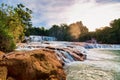 Waterfall cascade of Agua Azul in Chiapas, Mexico, Yucatan peninsula Royalty Free Stock Photo