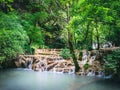 Waterfall cascade in the forest called Kroshuna waterfalls in Bulgaria