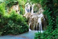 Waterfall cascade in the forest called Kroshuna waterfalls in Bulgaria