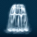Waterfall cascade isolated on transparent background. Realistic waterfall with fog. Royalty Free Stock Photo