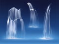 Waterfall cascade, water fall realistic streams