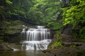 Waterfall Cascades Through Buttermilk Falls State Park, Ithaca, New York, United States of America