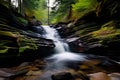 waterfall cascading down rocks Royalty Free Stock Photo