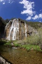 Waterfall cascading over rock