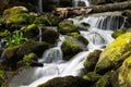Waterfall cascading over the rocks near Wild Cherry Branch in the Great Smoky Mountains NP