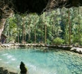 Waterfall cave Royalty Free Stock Photo