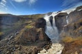 Waterfall in central mountain Iceland