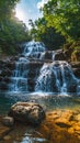 Waterfall charm Small sized Namtok Salatdai in Nakhon Nayok, Thailand