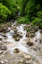 Waterfall in Cherek gorge in the Caucasus mountains in Russia