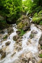 Waterfall in Cherek gorge in the Caucasus mountains in Russia