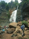 Waterfall of cimarinjung geopark indonesia, natural picture amazing view