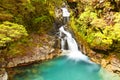 Waterfall on Cleddau river in Fiordland National Park, New Zealand.