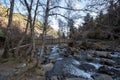 Waterfall in the Comapedrosa Natural Park in Arinsal, La Massana, Andorra. Royalty Free Stock Photo