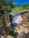 Waterfall at the Cowley County Lake in Kansas Royalty Free Stock Photo