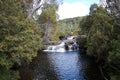 Waterfall in the Cradle Mountains in Tasmania, Australia Royalty Free Stock Photo