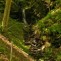 Small waterfall in a forest near Kroev
