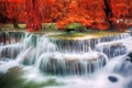 Waterfall in deep forest at huay mae ka min